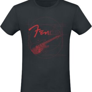 Fender T-Shirt Red Guitar S to 3XL for Men black