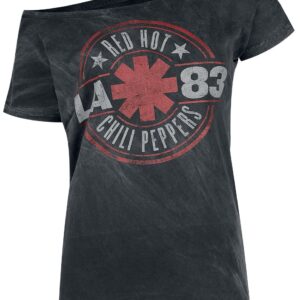 Red Hot Chili Peppers T-Shirt Distressed Logo S to XXL for Women black