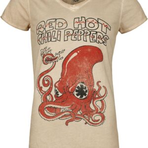 Red Hot Chili Peppers T-Shirt Squid S to XXL for Women beige
