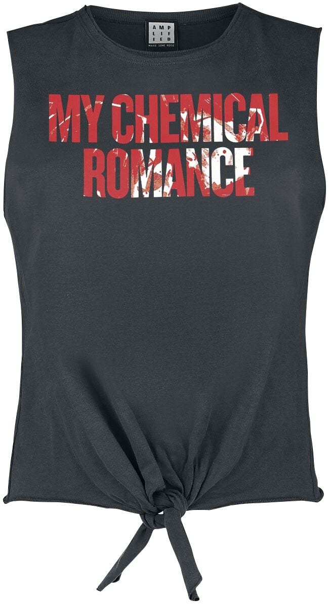 My Chemical Romance Top Amplified Collection Blood Spatter S to XL for Women charcoal