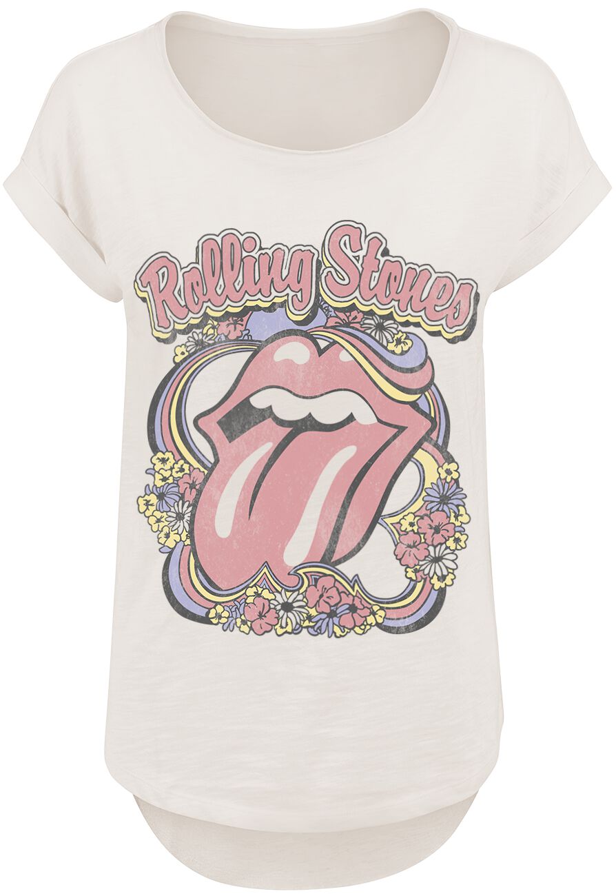 The Rolling Stones T-Shirt Floral Wreath S to XXL for Women off white