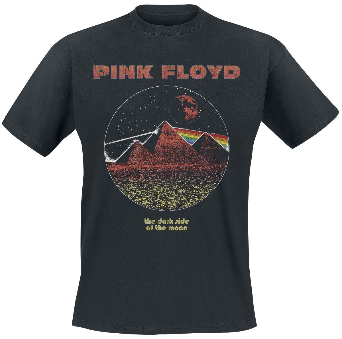 Pink Floyd T-Shirt DSTOM Pyramids Vintage S to 3XL for Men black