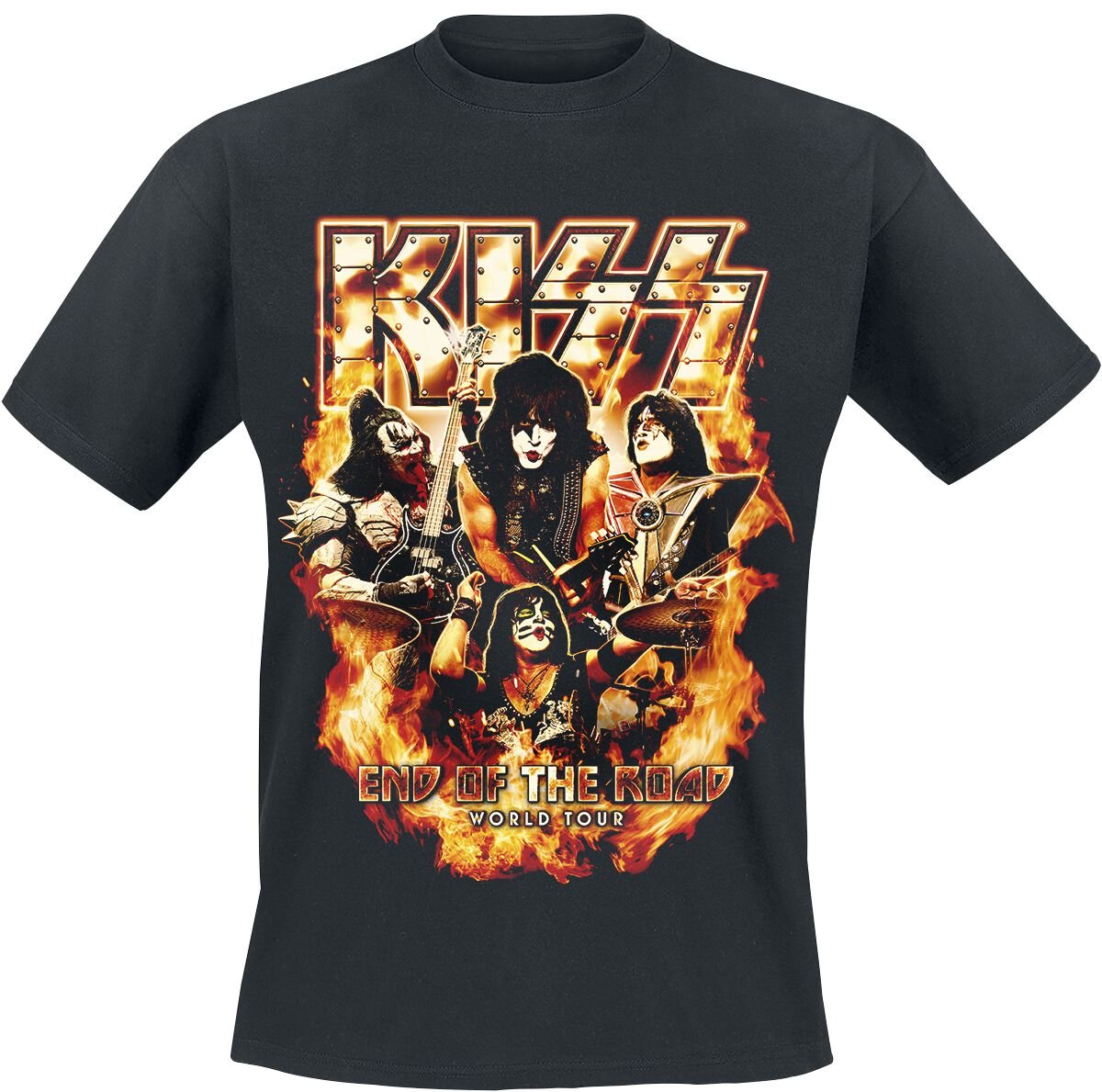 Kiss T-Shirt EOTR Tour 2023 On Fire L to XXL for Men black