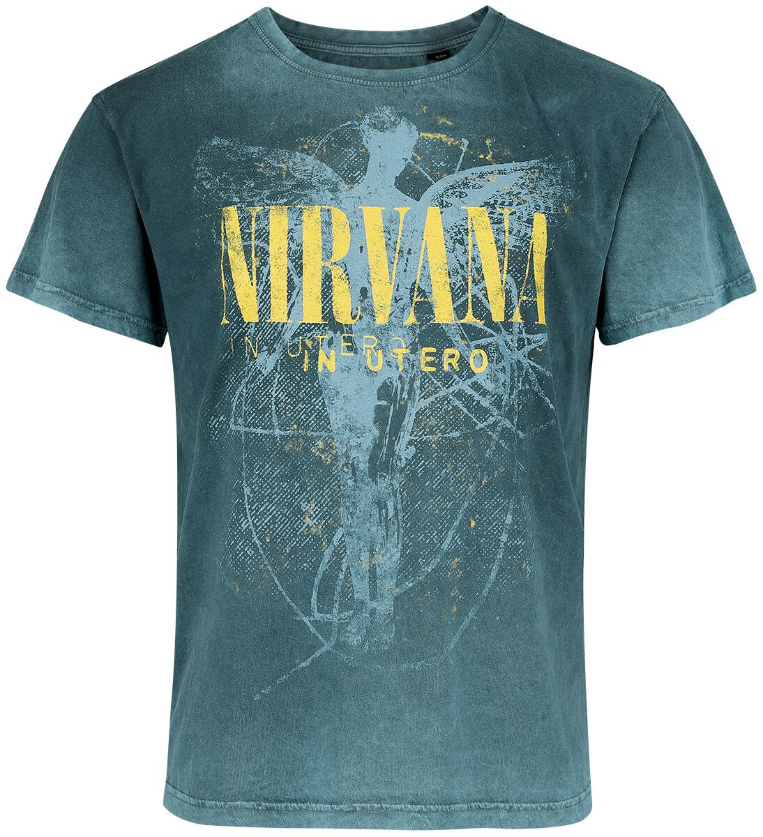 Nirvana T-Shirt In Utero Dye S to 3XL for Men turquoise