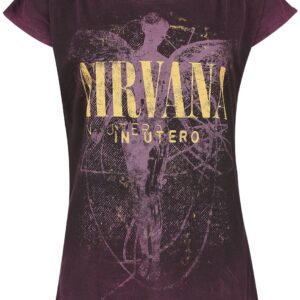 Nirvana T-Shirt In Utero Dye S to XXL for Women wine red