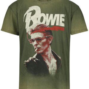 David Bowie T-Shirt Smoking S to 3XL for Men green