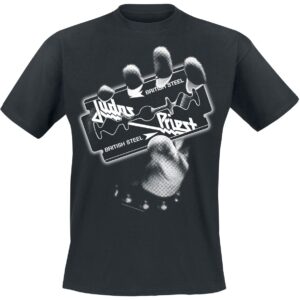 Judas Priest T-Shirt British Steel Hand White S to 4XL for Men black