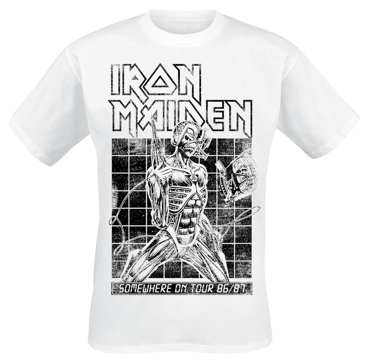 Iron Maiden T-Shirt Sit Tour 86/87 S to 4XL for Men white