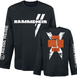 Rammstein Long-sleeve Shirt White Cross M to XXL for Men black
