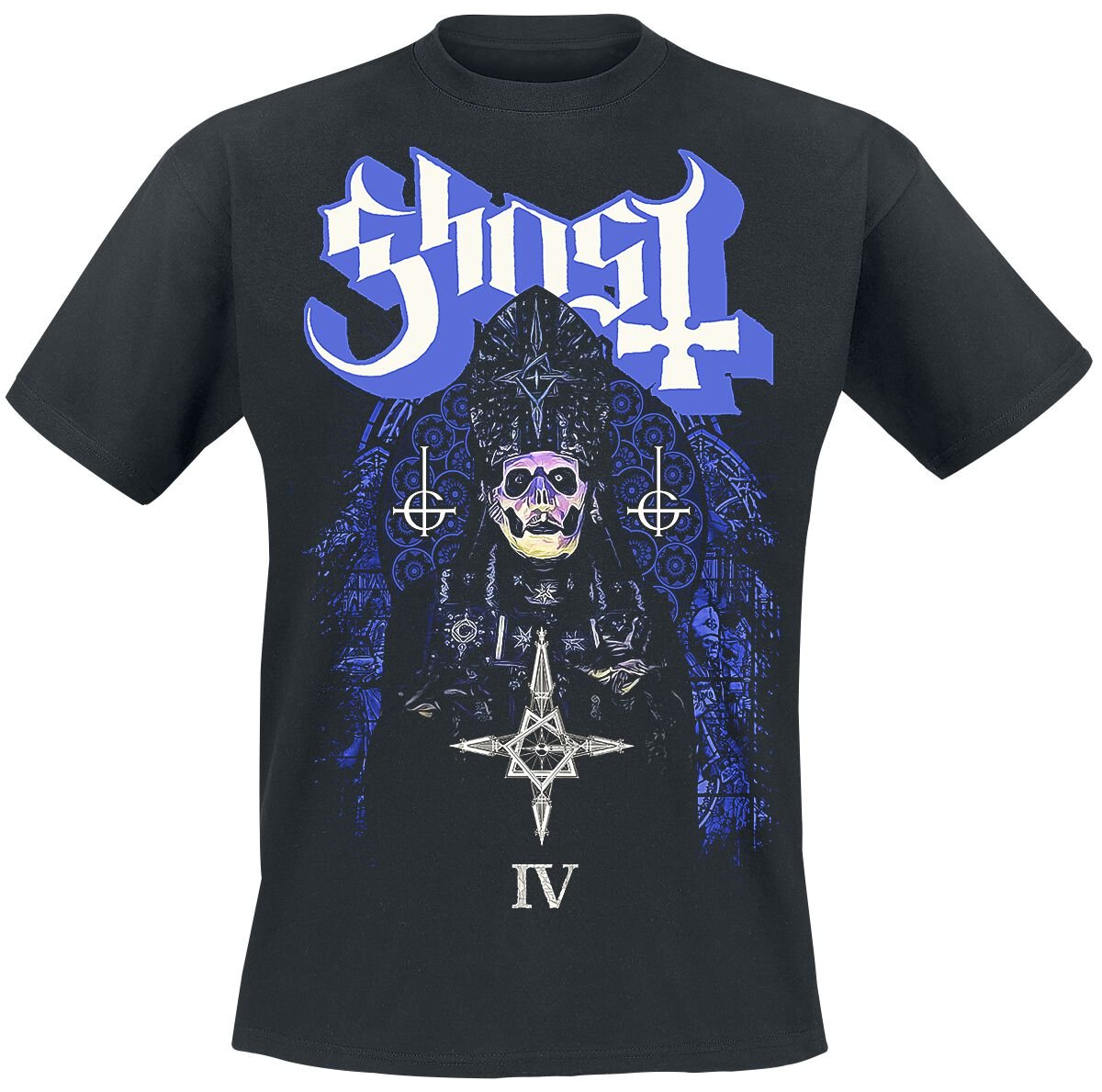 Ghost T-Shirt Stained Glass IV S to 4XL for Men black
