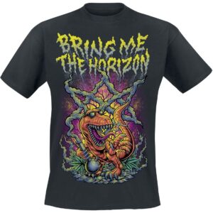 Bring Me The Horizon T-Shirt Smoking Dinosaur S to XXL for Men black