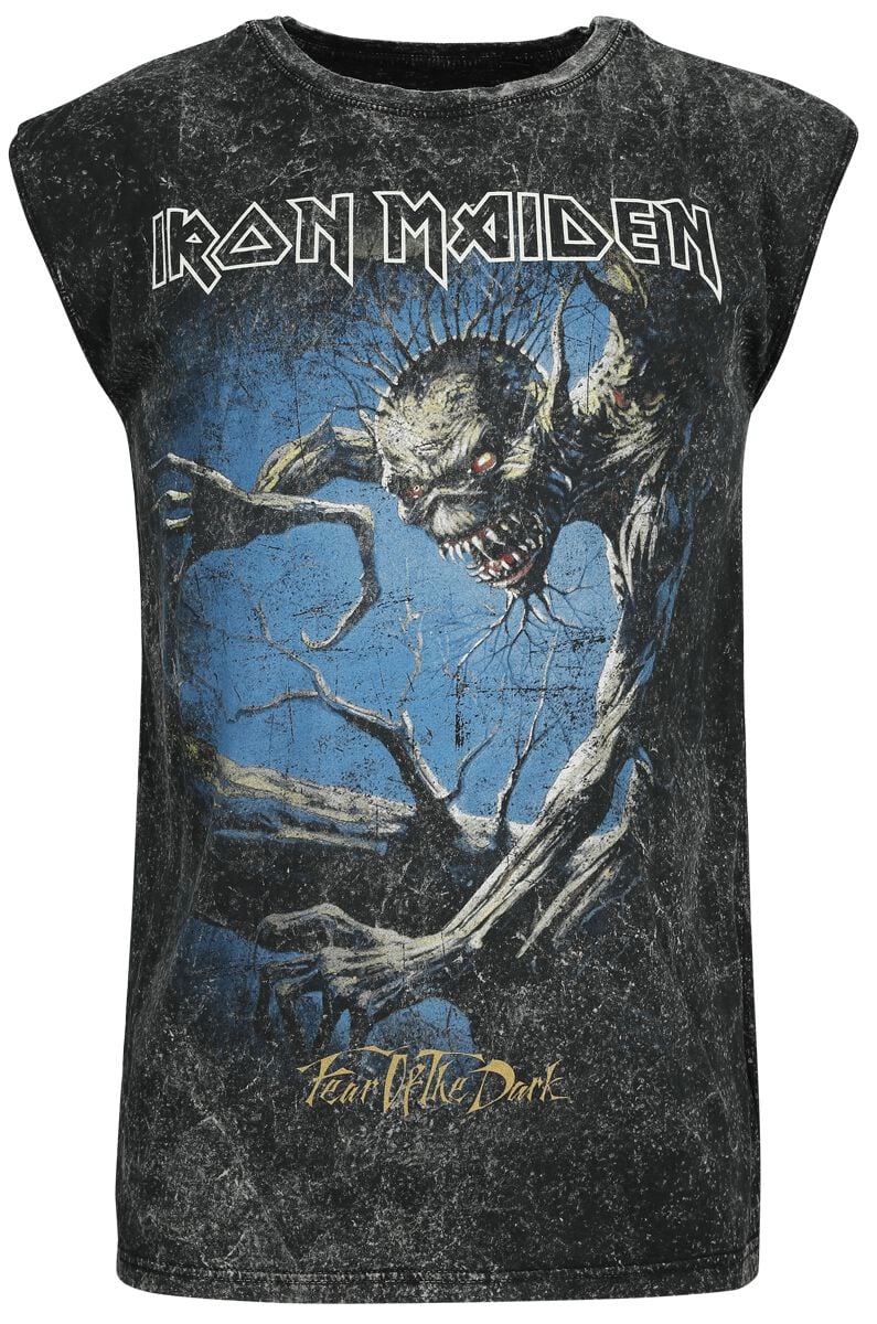 Iron Maiden Tanktop Fear Of The Dark S to 4XL for Men grey