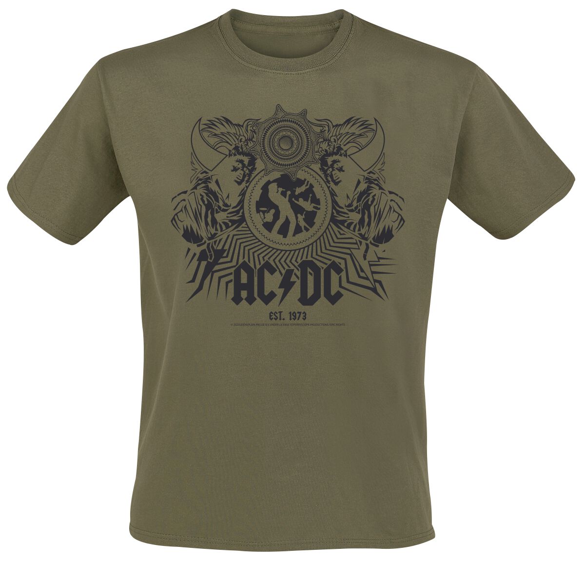 AC/DC T-Shirt Black Ice S to 4XL for Men olive