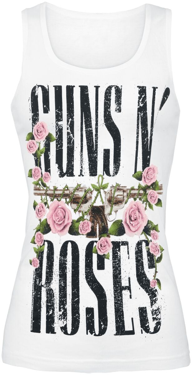 Guns N' Roses Top Big Guns M to XXL for Women white