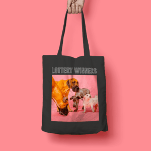 Black Tote Bag by The Lottery Winners