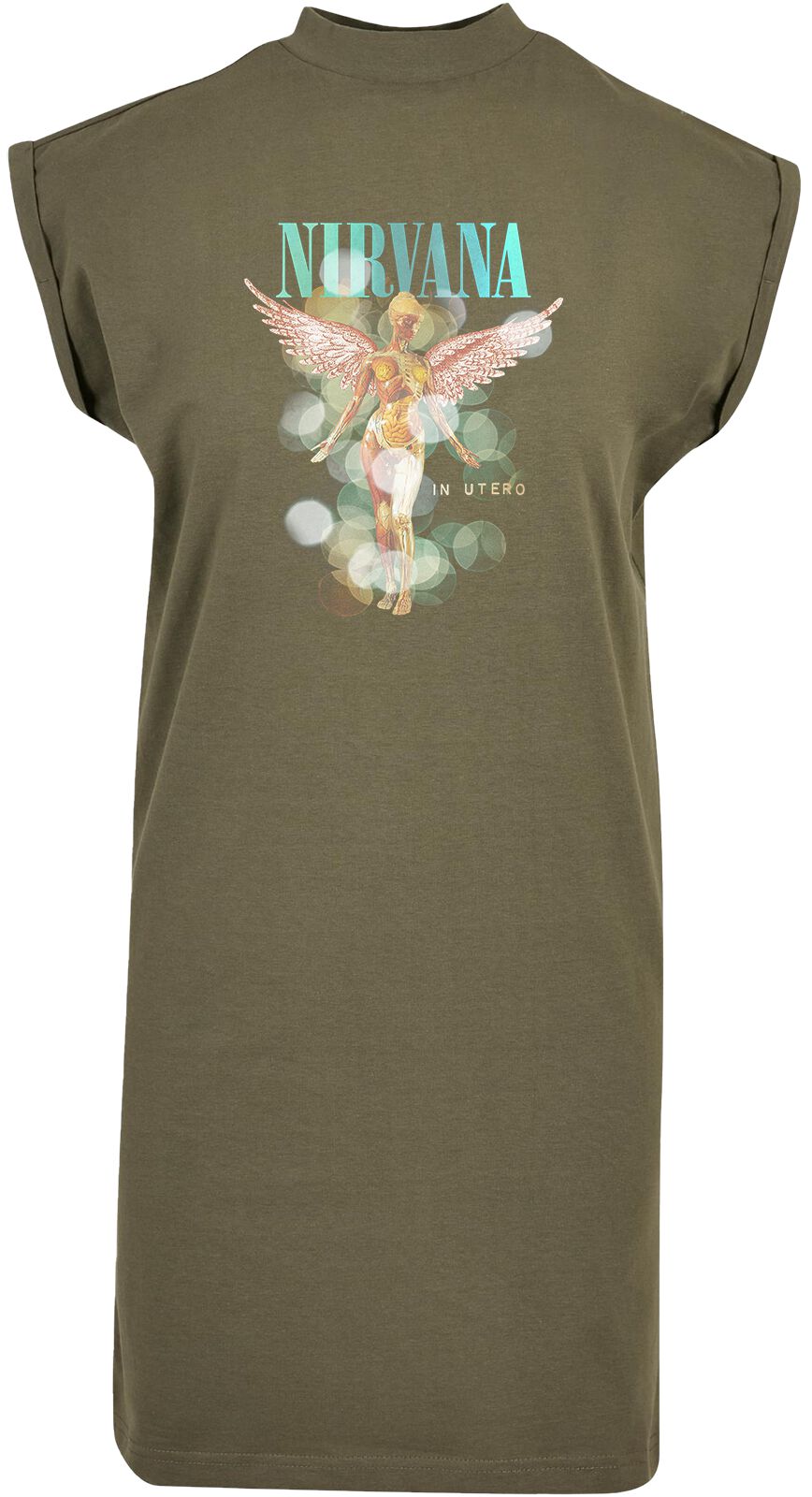 Nirvana Midi Dress In Utero S to XL for Women olive