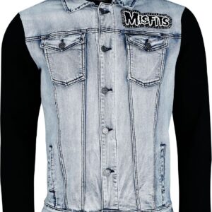 Misfits Jeans Jacket EMP Signature Collection L to 3XL for Men light blue-black