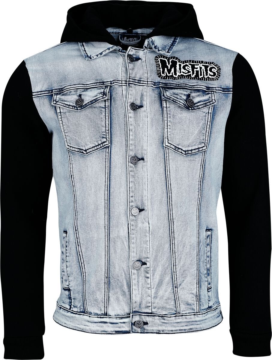 Misfits Jeans Jacket EMP Signature Collection L to 3XL for Men light blue-black