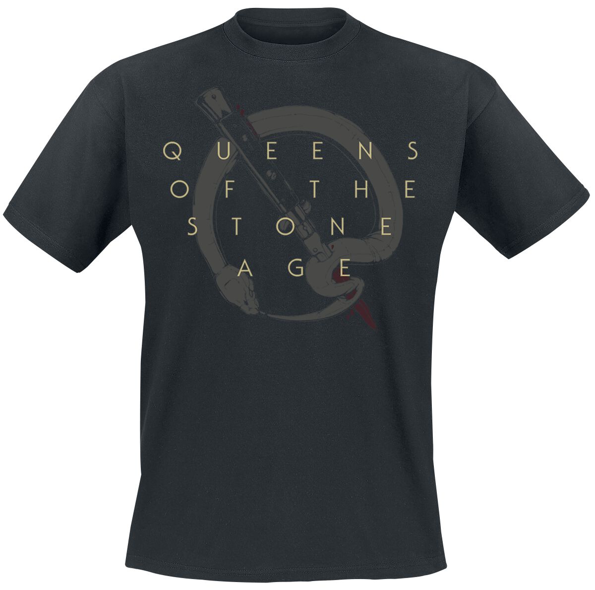 Queens Of The Stone Age T-Shirt In Times New Roman Bad Dog S to 3XL for Men black