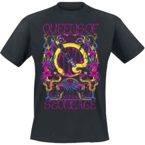 Queens Of The Stone Age T-Shirt In Times New Roman Neon Sacrilege S to 3XL for Men black