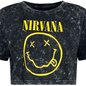 Nirvana T-Shirt Logo L for Women dark grey-black