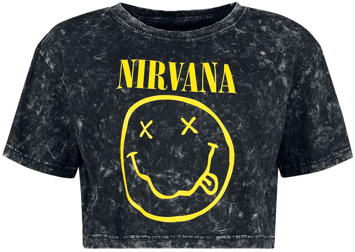 Nirvana T-Shirt Logo L for Women dark grey-black