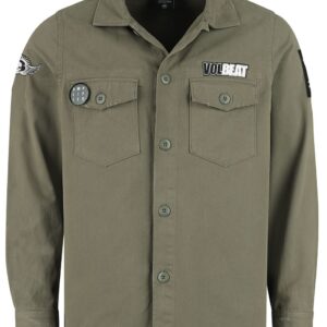 Volbeat Longsleeve Amplified Collection Military Shirt Shacket M to XXL for Men khaki