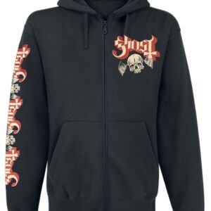 Ghost Hoodie Jacket Distressed Papa Skull S to XL for Men black