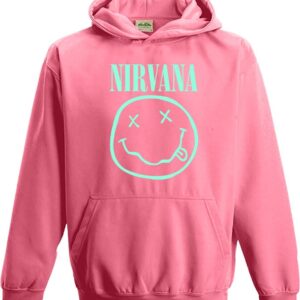Nirvana Hoodie Sweater Kids Logo S to L for Girls & Boys pink