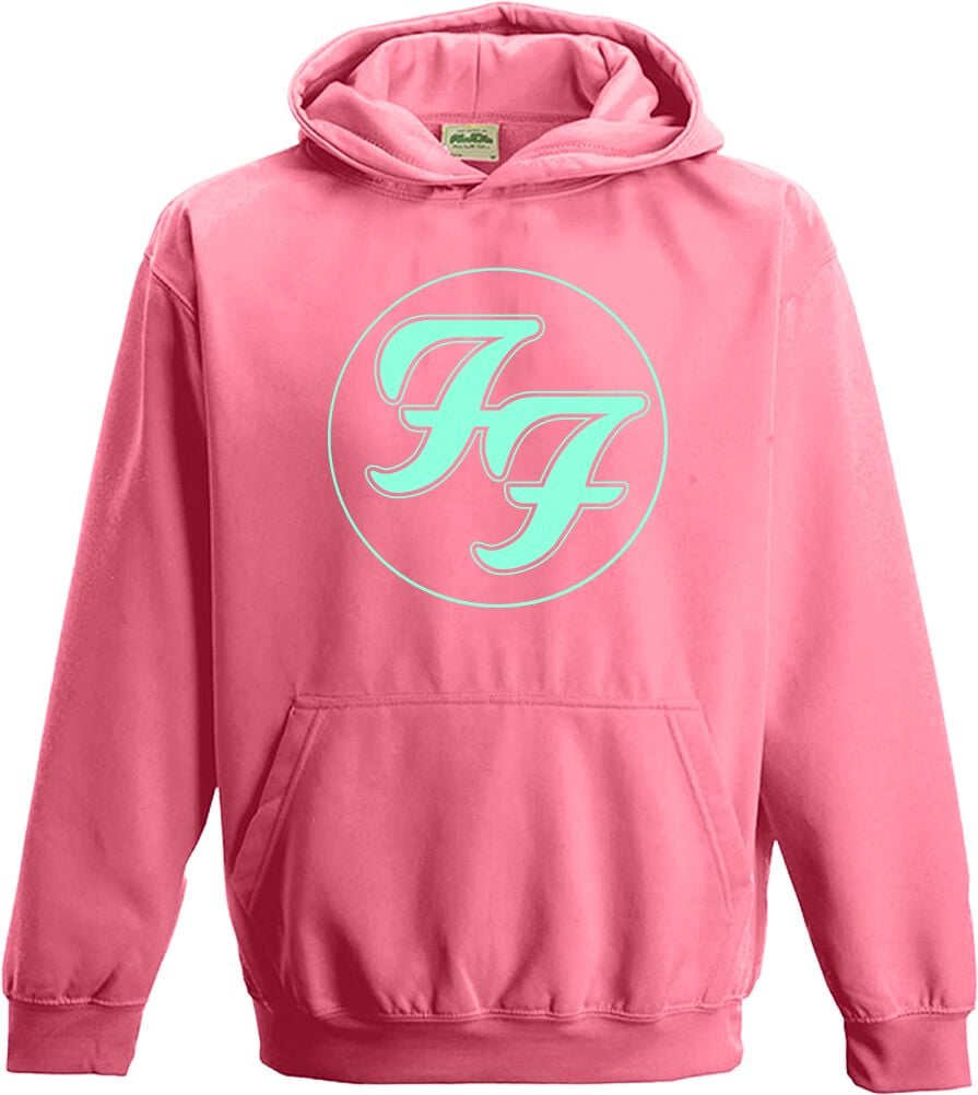 Foo Fighters Hoodie Sweater Logo Circle S to L for Girls & Boys pink