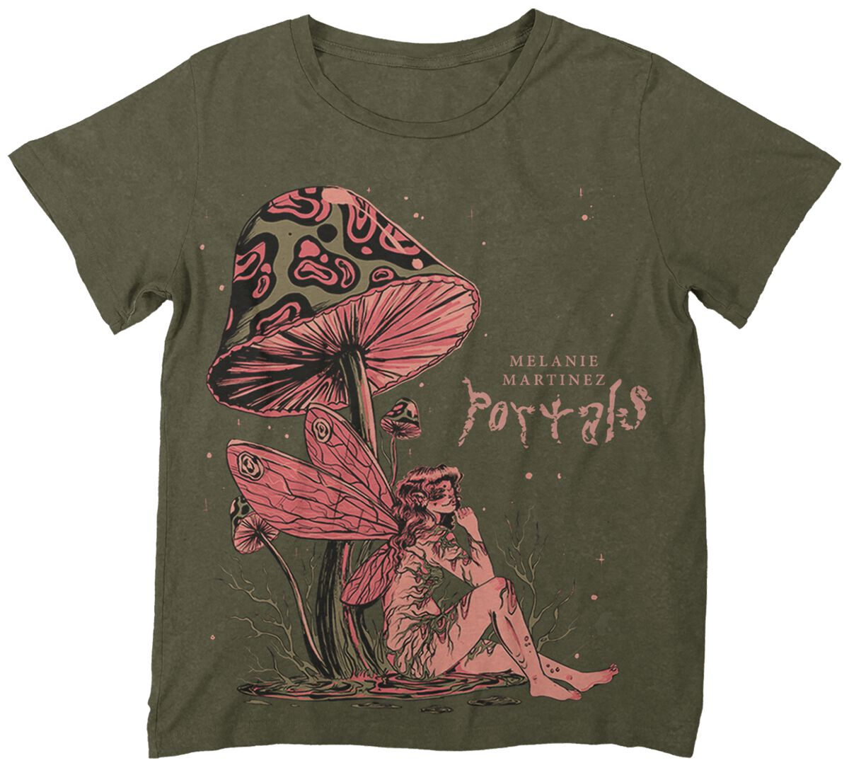 Martinez, Melanie T-Shirt Portals Mushroom Boyfriend Tee S to XXL for Men green