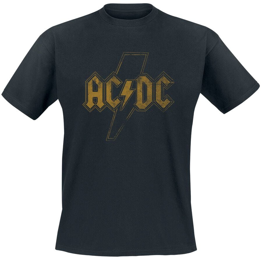 AC/DC T-Shirt Distress Flash S to XXL for Men black
