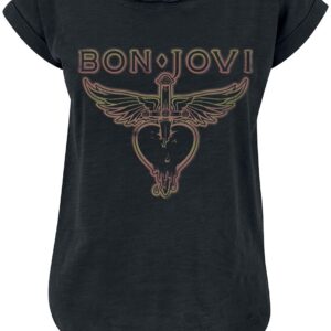 Bon Jovi T-Shirt Heart & Dagger Outline S to 3XL for Women black