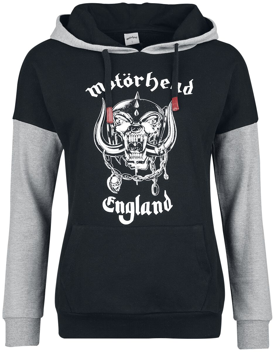 Motorhead Hoodie England XS to XXL for Women black/mottled grey