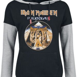 Iron Maiden Hoodie Powerslave XS to XXL for Women black/mottled grey