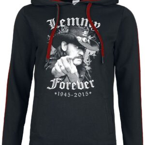 Motorhead Hoodie Lemmy Forever XS to XL for Women black-red