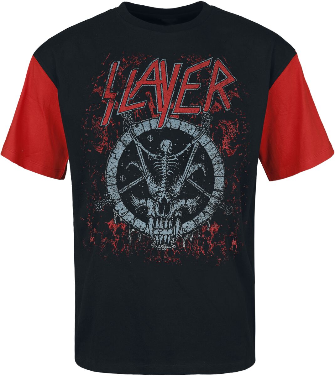 Slayer T-Shirt Circle S to L for Men black-red