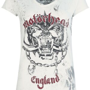 Motorhead T-Shirt Logo England S to XXL for Women white-grey
