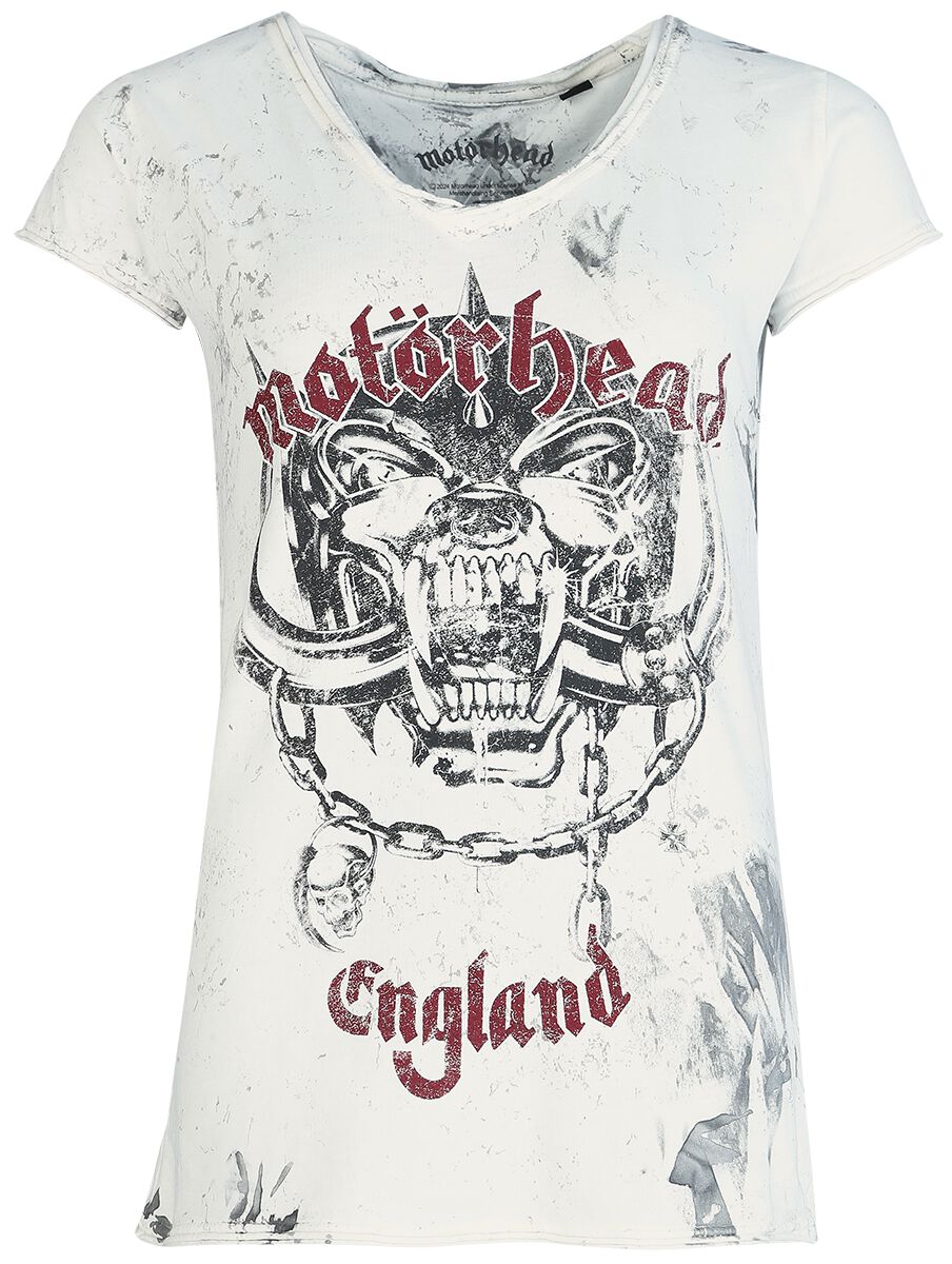 Motorhead T-Shirt Logo England S to XXL for Women white-grey