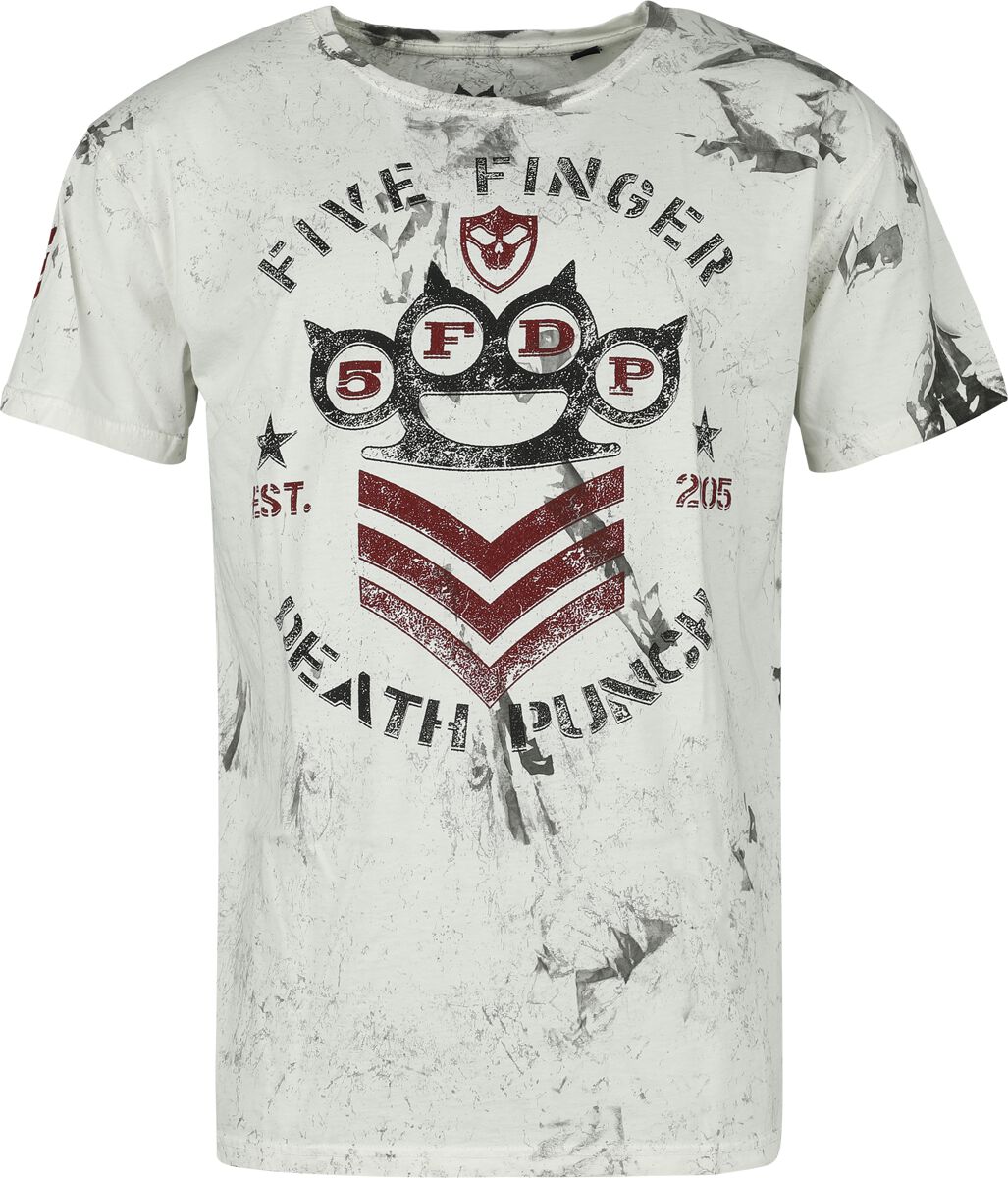 Five Finger Death Punch T-Shirt Logo S to 4XL for Men white-grey