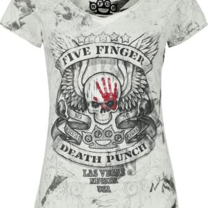 Five Finger Death Punch T-Shirt Skull S to 4XL for Women white-grey