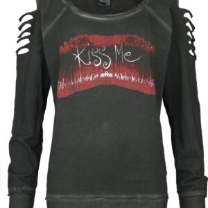 The Cure Sweatshirt Kiss Me S to XXL for Women charcoal