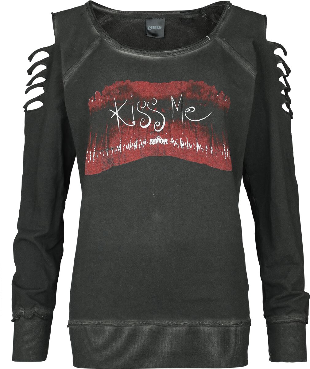 The Cure Sweatshirt Kiss Me S to XXL for Women charcoal