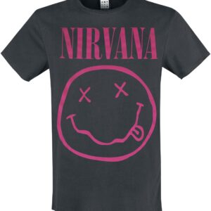 Nirvana T-Shirt Amplified Collection Neon Pink XS to XXL for Men charcoal