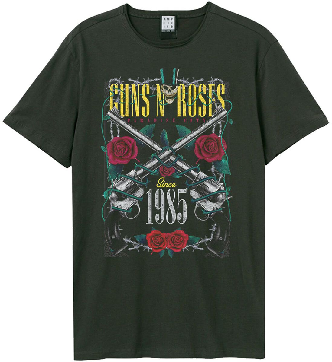 Guns N' Roses T-Shirt Amplified Collection LA Big Guns XS to 3XL for Men charcoal