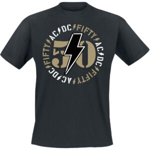 AC/DC T-Shirt Fifty Bold Emblem M to 3XL for Men black