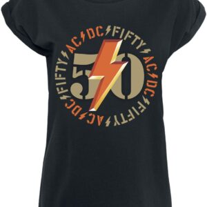 AC/DC T-Shirt Fifty Bold Emblem S to XXL for Women black
