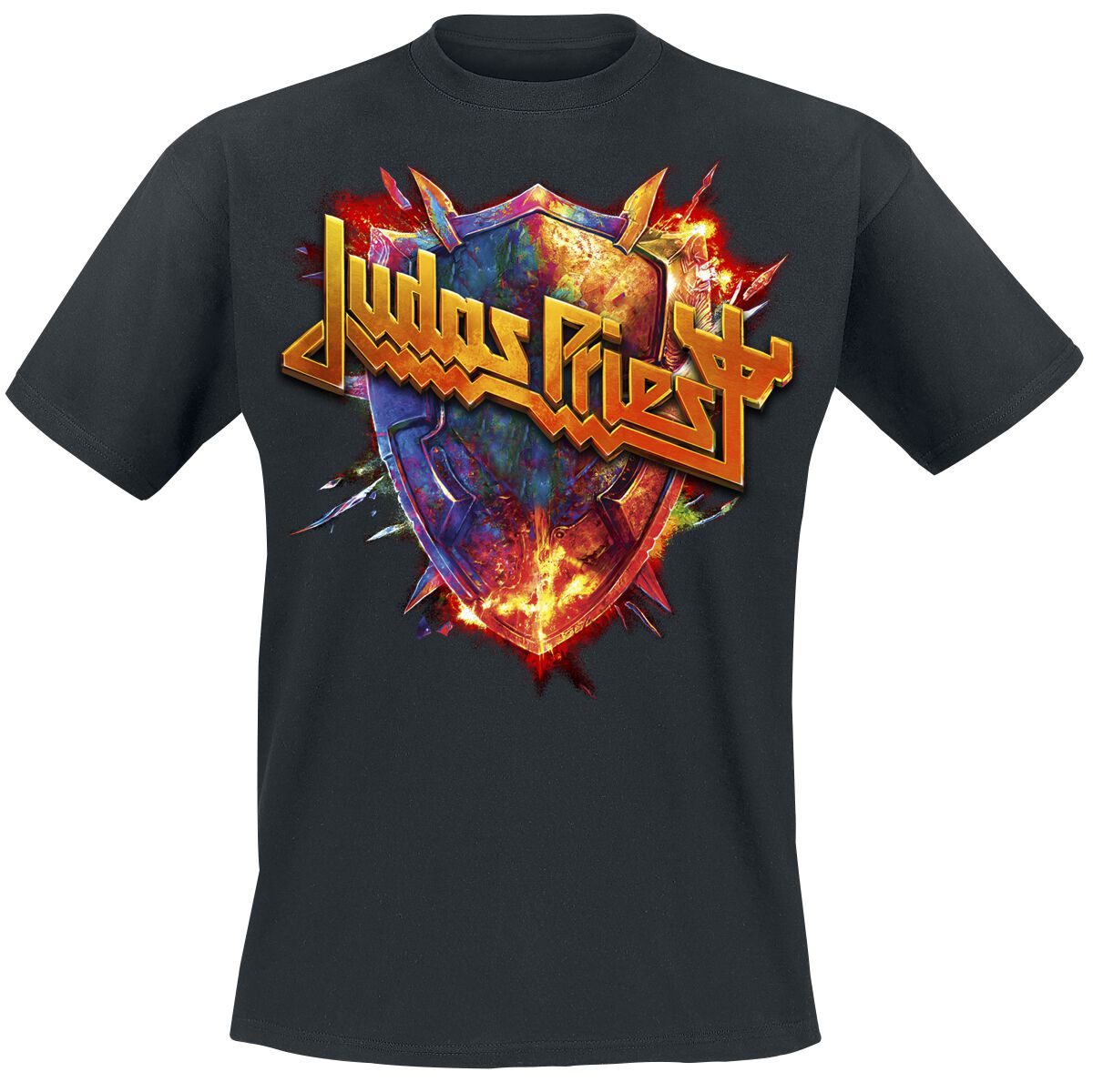 Judas Priest T-Shirt Shield Burst Logo S to 4XL for Men black