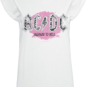 AC/DC T-Shirt Highway To Hell Flowers S to 3XL for Women white