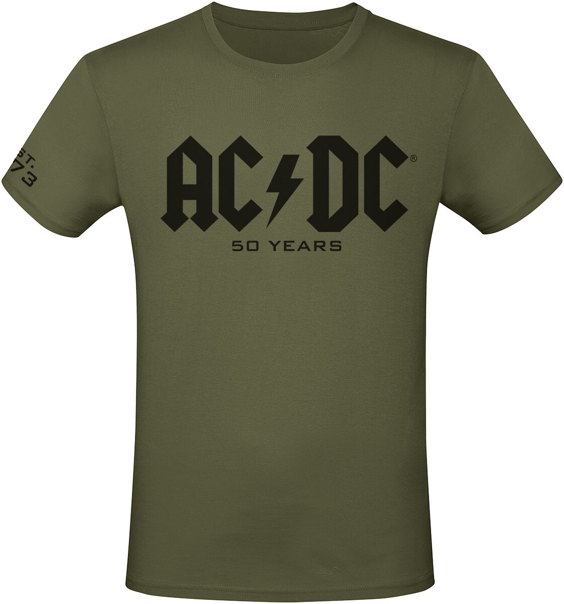 AC/DC T-Shirt 50 Years Logo S to 3XL for Men olive